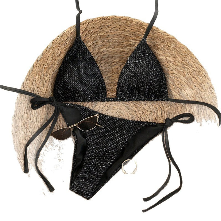 Damern Triangel-Bikini med justerbara band och dekorativ knut Mirla-Eva Jonsson