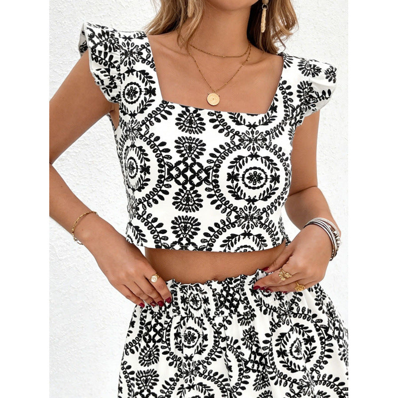 Damern Tvådelat Set med cropped Top och kort kjol Mirla-Eva Jonsson