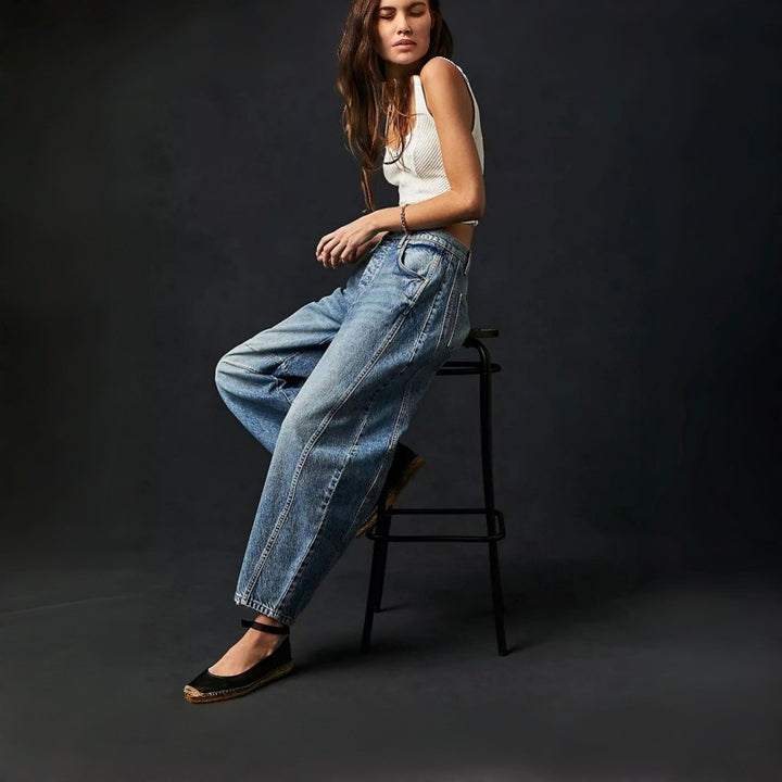 Damern Vida High-Waist Jeans i vintage-stil med en ovanlig tvättmetod Mirla-Eva Jonsson