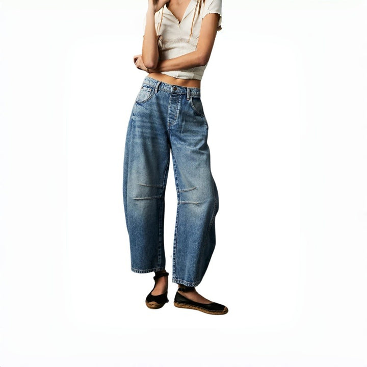 Damern Vida High-Waist Jeans i vintage-stil med en ovanlig tvättmetod Mirla-Eva Jonsson