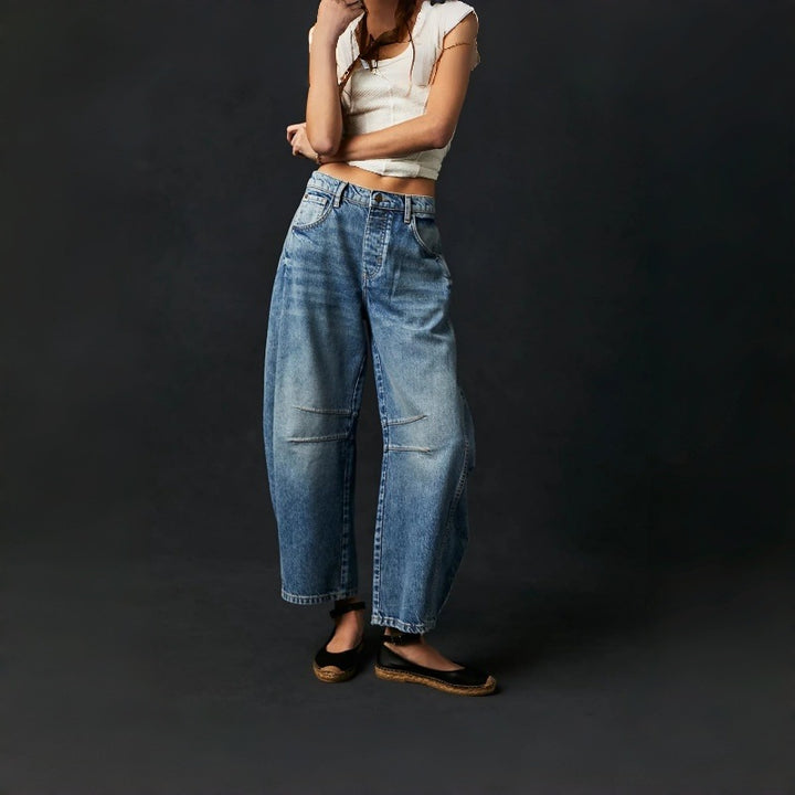Damern Vida High-Waist Jeans i vintage-stil med en ovanlig tvättmetod Mirla-Eva Jonsson