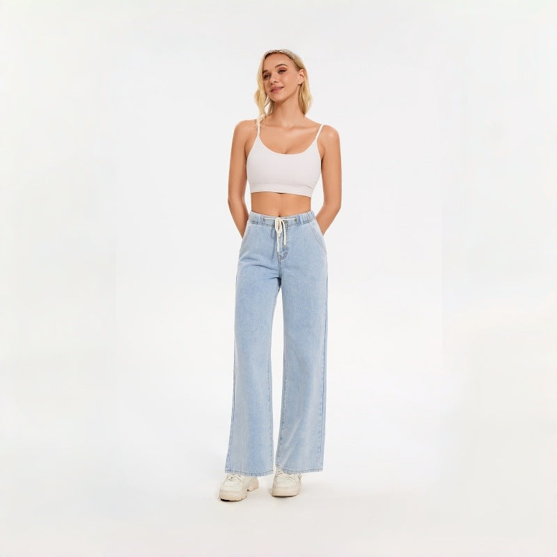 Damern Vida Jeans med elastisk midja och avslappnad passform Mirla-Eva Jonsson