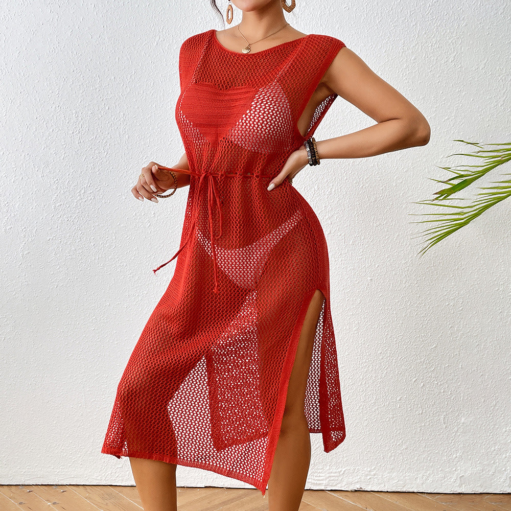 Damern Virkat Strandklänning med elegant slitsdesign Mirla-Eva Jonsson
