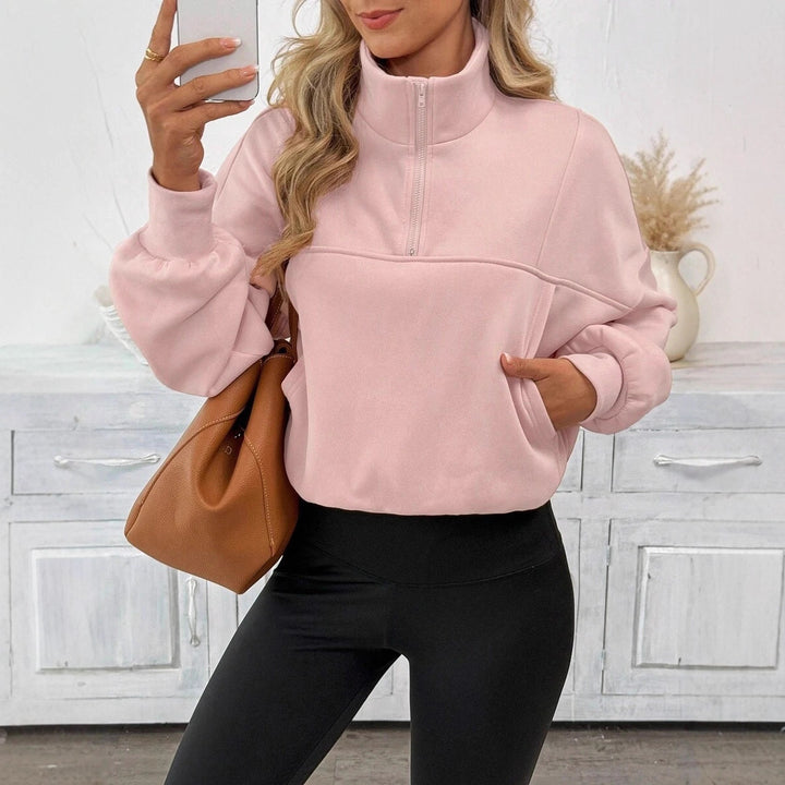 Damern Zip-Hoodie med avslappnad silhuett och voluminösa ärmar Mirla-Eva Jonsson