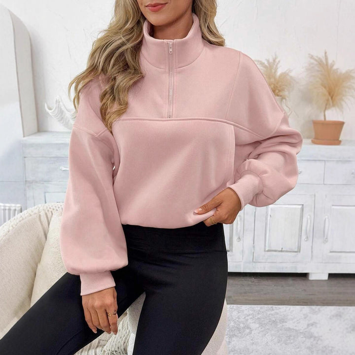 Damern Zip-Hoodie med avslappnad silhuett och voluminösa ärmar Mirla-Eva Jonsson