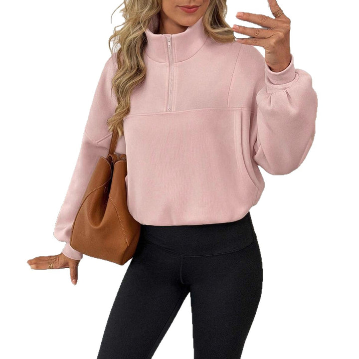 Damern Zip-Hoodie med avslappnad silhuett och voluminösa ärmar Mirla-Eva Jonsson