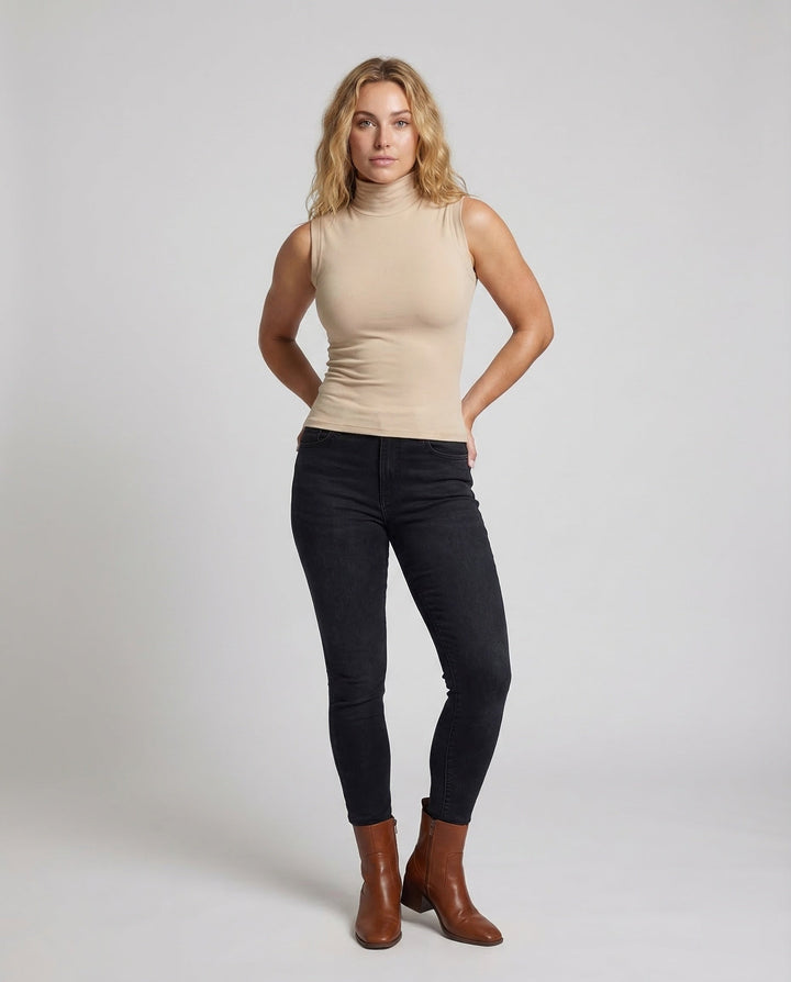 Damern ärmlös polo tröja stretchjersey-Eva Jonsson