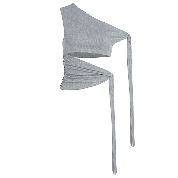 Damern asymmetrisk wrap-top med smickrande draperingseffekt Mirla-Eva Jonsson