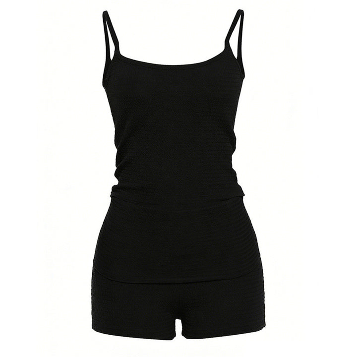 Damern avslappnad topp och shorts set med fin strukturdesign Mirla-Eva Jonsson