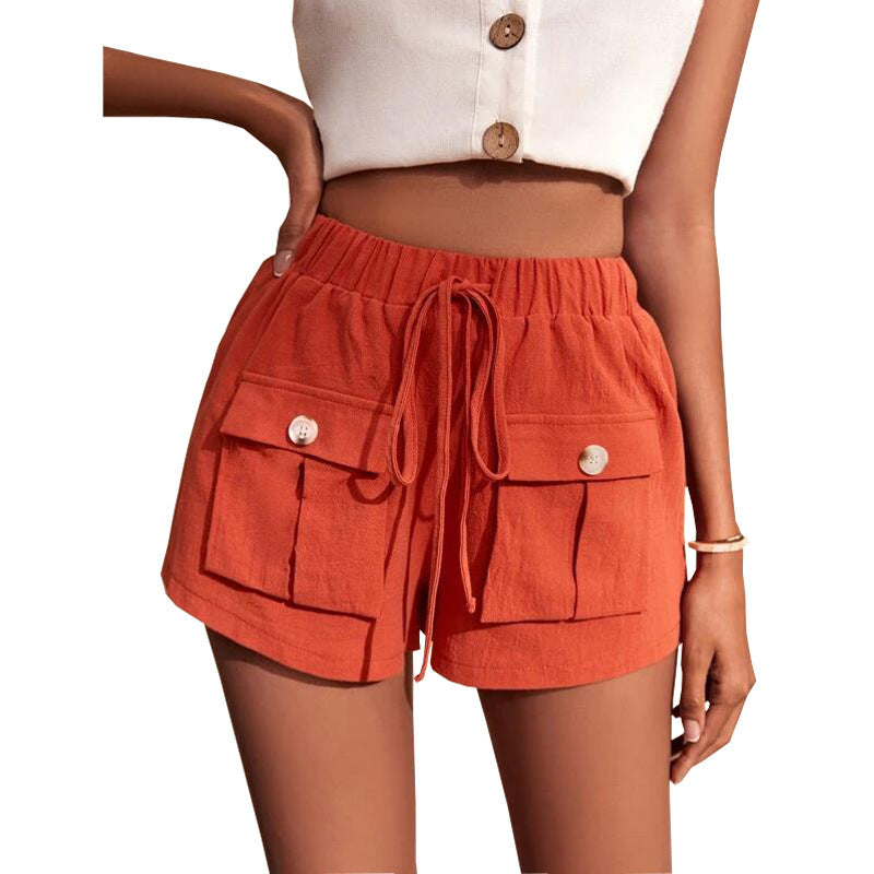 Damern avslappnade shorts med praktiska fickor och bekväm dragsko Mirla-Eva Jonsson