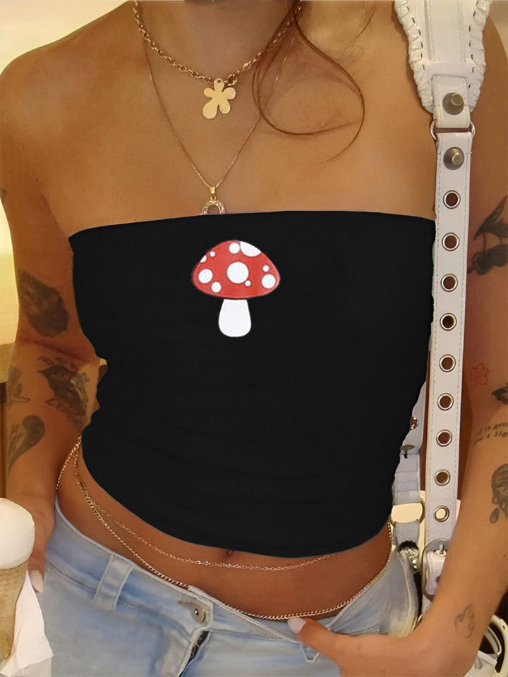 Damern bandeau top med stiligt Rock-Star tryck Mirla-Eva Jonsson