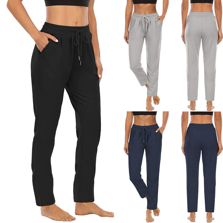 Damern bekväm fritidsbyxa med elastisk midja och sidofickor Mirla-Eva Jonsson