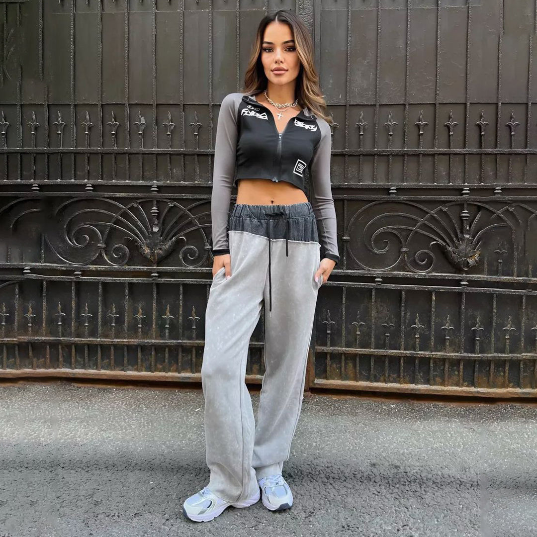 Damern bekväma sweatpants med hög midja och stilgradient Mirla-Eva Jonsson