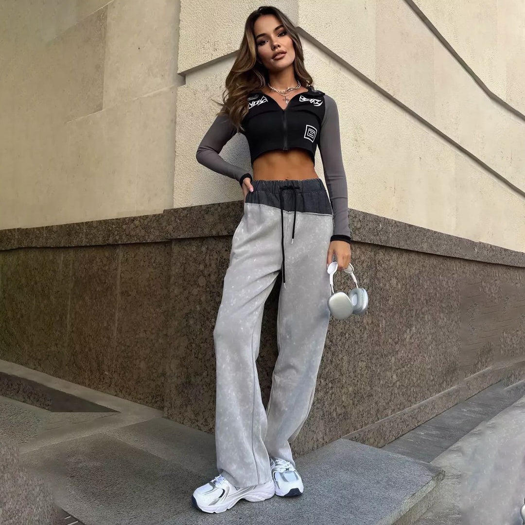 Damern bekväma sweatpants med hög midja och stilgradient Mirla-Eva Jonsson