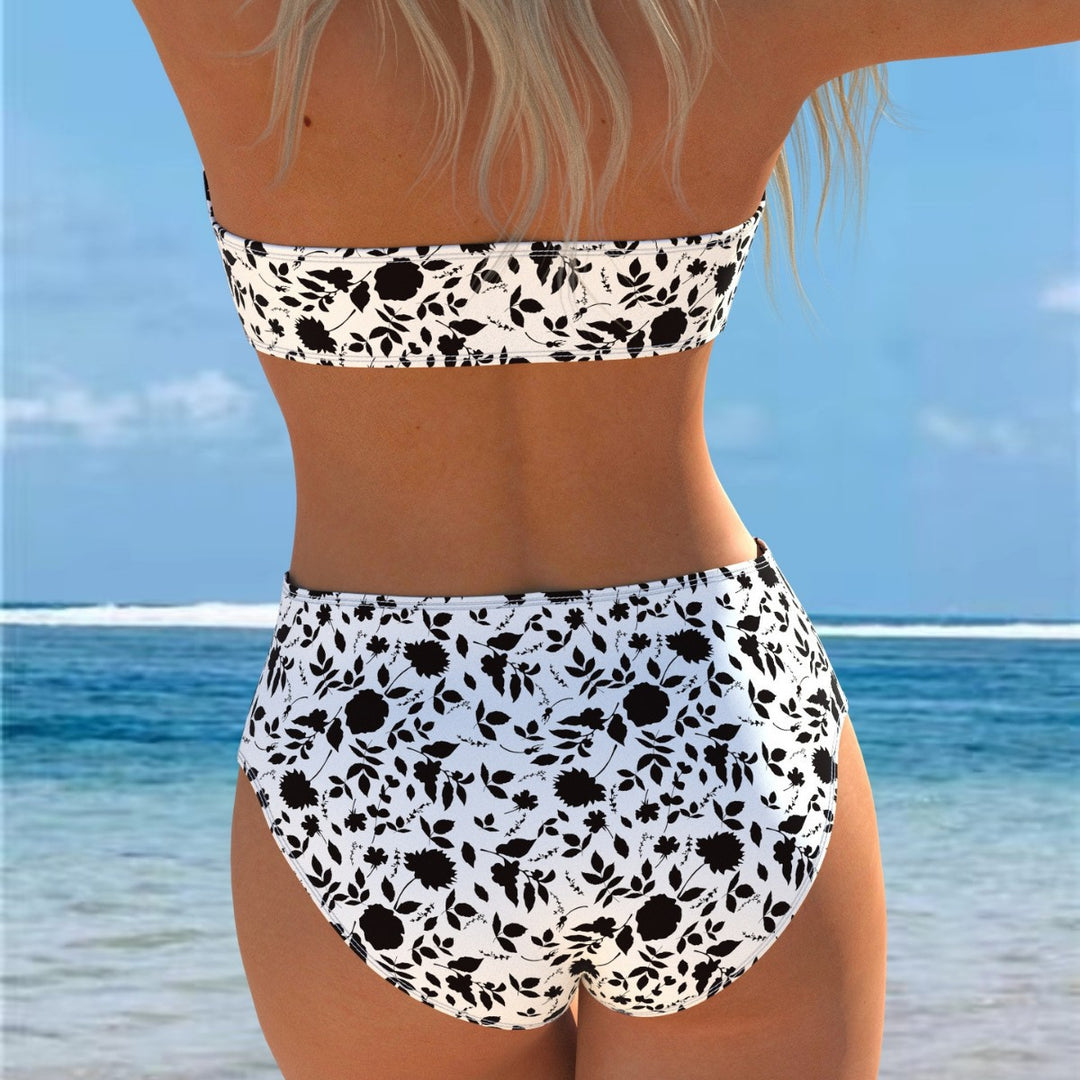 Damern bikini-set med bandeau topp och hög midja Mirla-Eva Jonsson