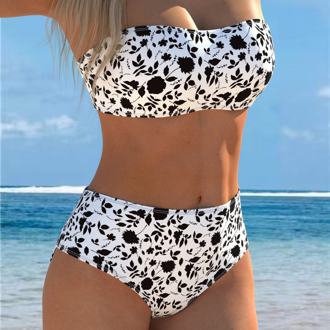 Damern bikini-set med bandeau topp och hög midja Mirla-Eva Jonsson