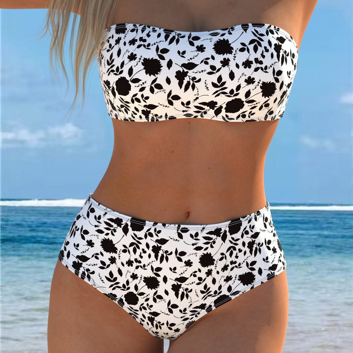 Damern bikini-set med bandeau topp och hög midja Mirla-Eva Jonsson
