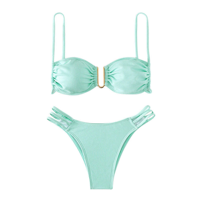 Damern bikini-set med fashionable push-up topp och elegant gummidetalj Mirla-Eva Jonsson