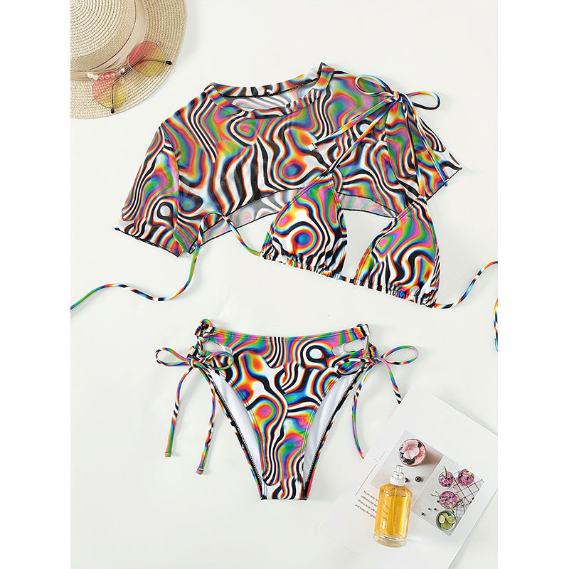 Damern bikini-set med transparent överdel och justerbara band Mirla-Eva Jonsson