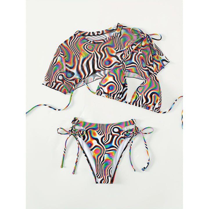 Damern bikini-set med transparent överdel och justerbara band Mirla-Eva Jonsson