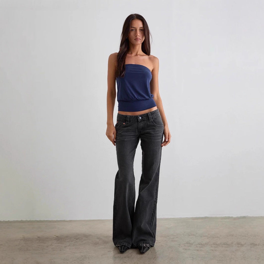 Damern bootcut jeans med hög midja och trendig passform Mirla-Eva Jonsson