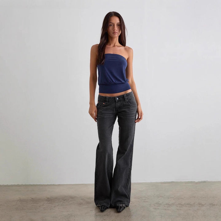 Damern bootcut jeans med hög midja och trendig passform Mirla-Eva Jonsson