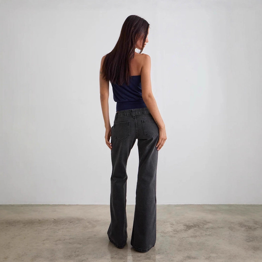 Damern bootcut jeans med hög midja och trendig passform Mirla-Eva Jonsson