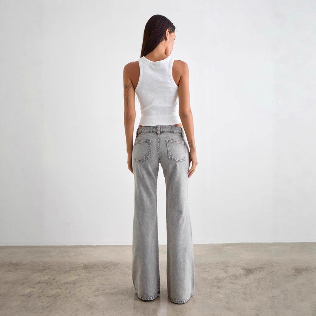 Damern bootcut jeans med hög midja och trendig passform Mirla-Eva Jonsson