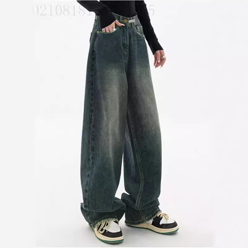 Damern breda hög midja jeans Mirla-Eva Jonsson