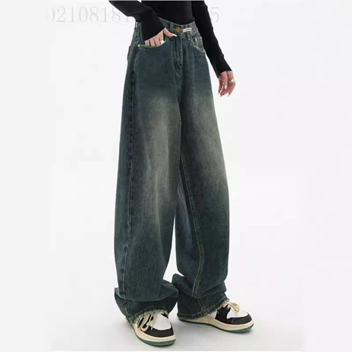 Damern breda hög midja jeans Mirla-Eva Jonsson