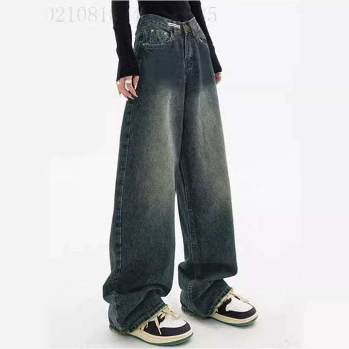 Damern breda hög midja jeans Mirla-Eva Jonsson