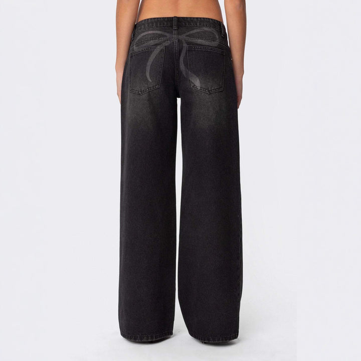 Damern casual bootcut jeans med vida ben Mirla-Eva Jonsson