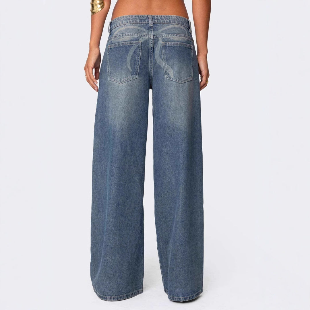 Damern casual bootcut jeans med vida ben Mirla-Eva Jonsson