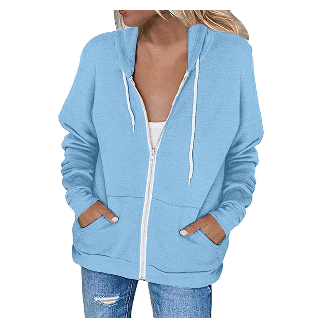 Damern casual hoodie jacket med hel dragkedja och praktiska fickor Eva Jonsson-Eva Jonsson