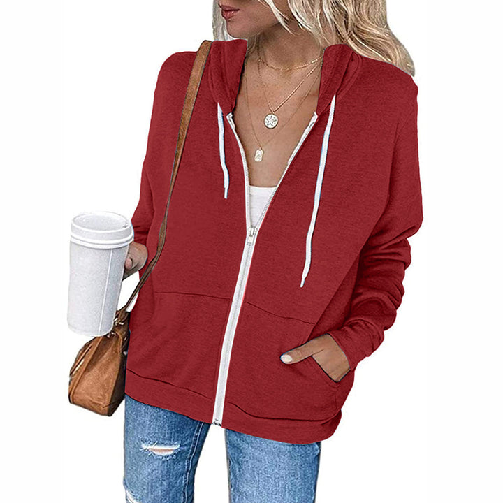 Damern casual hoodie jacket med hel dragkedja och praktiska fickor Eva Jonsson-Eva Jonsson