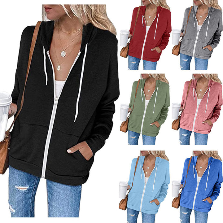 Damern casual hoodie jacket med hel dragkedja och praktiska fickor Eva Jonsson-Eva Jonsson