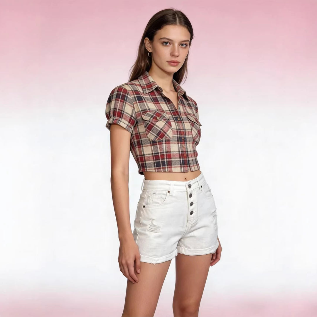 Damern cropped Denim-jacka med två fickor Mirla-Eva Jonsson