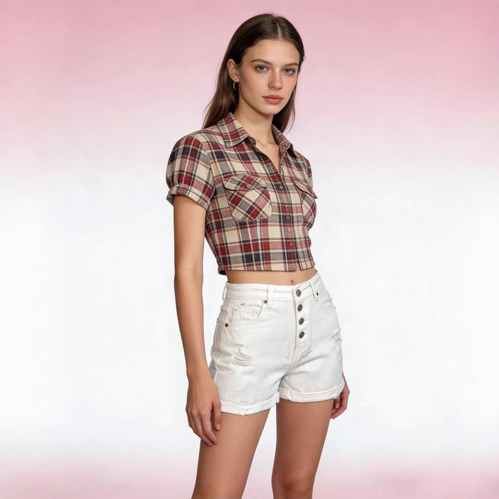 Damern cropped Denim-jacka med två fickor Mirla-Eva Jonsson