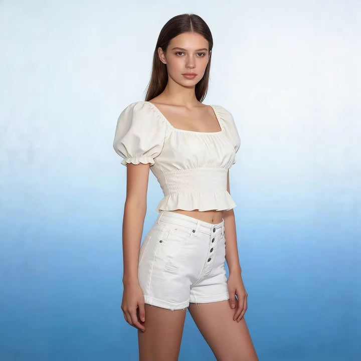 Damern cropped Denim-jacka med två fickor Mirla-Eva Jonsson