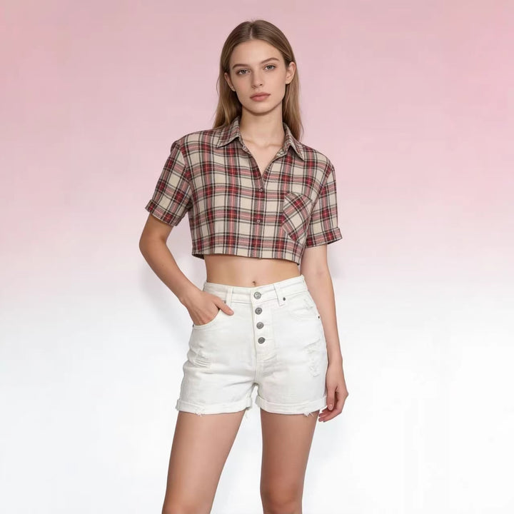 Damern cropped Denim-jacka med två fickor Mirla-Eva Jonsson