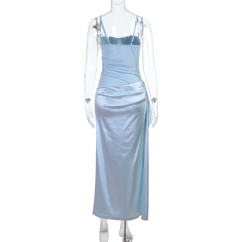 Damern elegant Maxi-klänning med asymmetrisk skärning och fin drapering Mirla-Eva Jonsson
