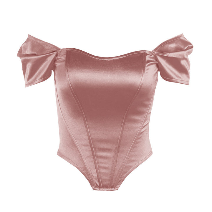Damern elegant satin-bustier med axeldetaljer Mirla-Eva Jonsson