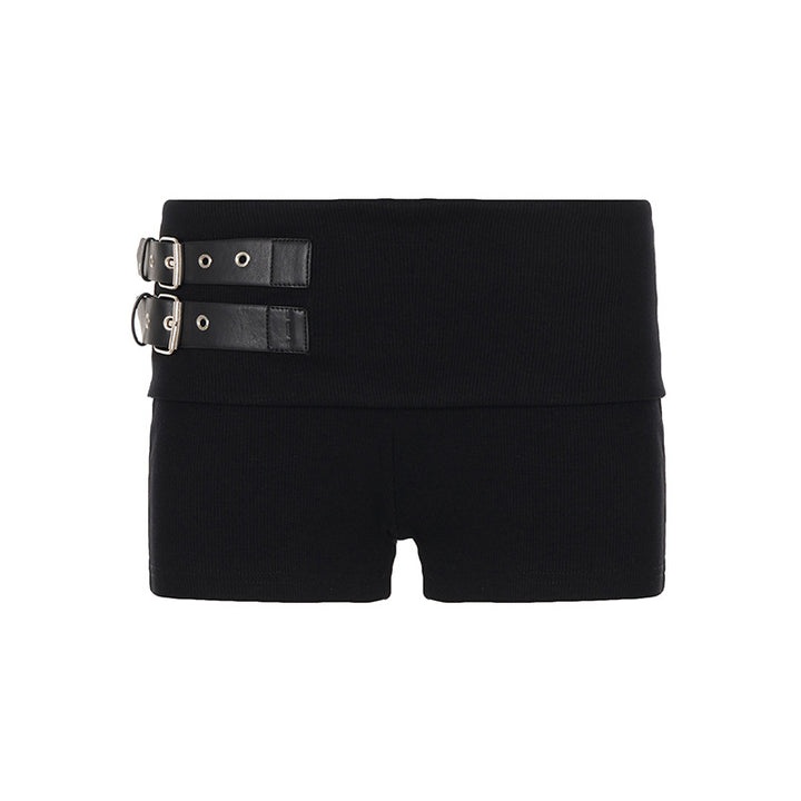 Damern elegante shorts med dekorativa remmar och hög midja Mirla-Eva Jonsson