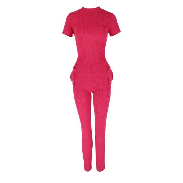 Damern figurnära jumpsuit med hög krage och sidofickor Mirla-Eva Jonsson