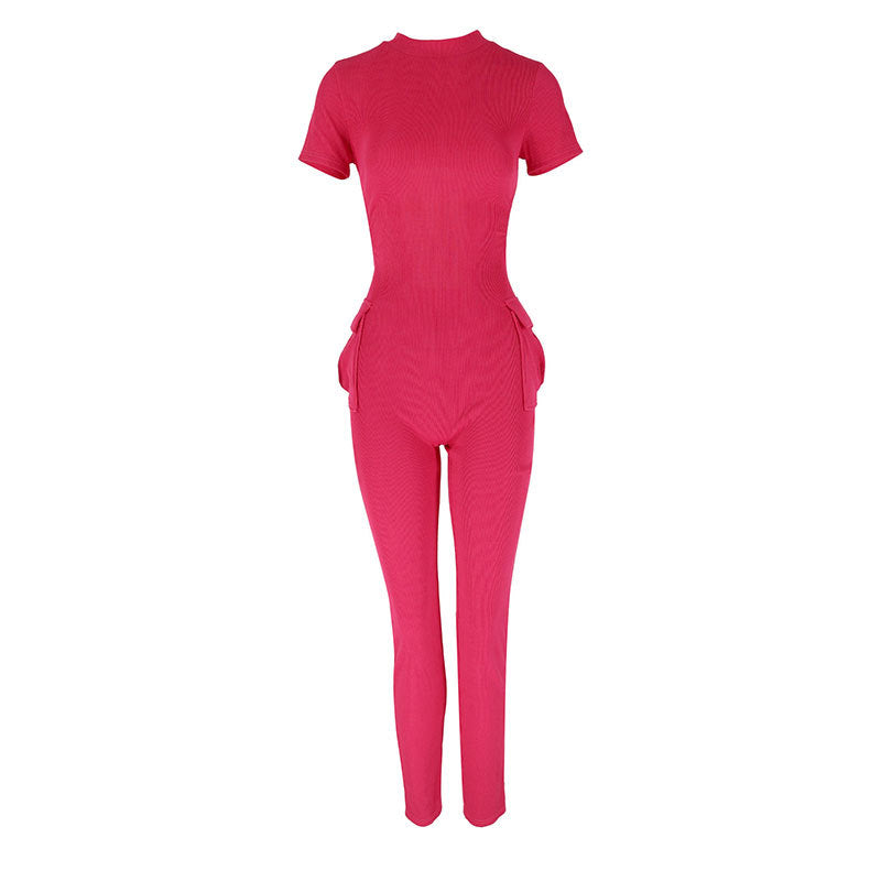 Damern figurnära jumpsuit med hög krage och sidofickor Mirla-Eva Jonsson