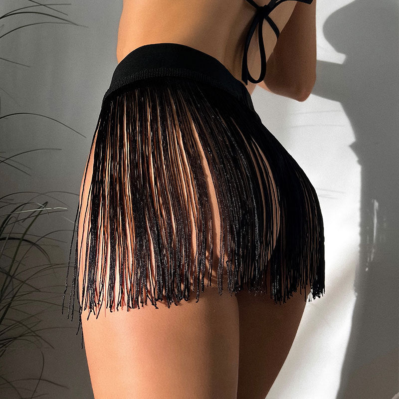 Damern fransbikinitrosor med högskuren design och elastiskt midjeband Mirla-Eva Jonsson
