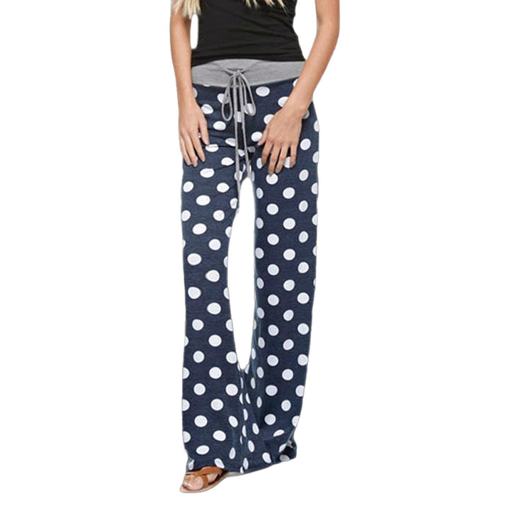Damern fritidsbyxor med vid passform och färgglad polka prick design Mirla-Eva Jonsson