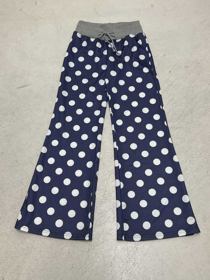 Damern fritidsbyxor med vid passform och färgglad polka prick design Mirla-Eva Jonsson