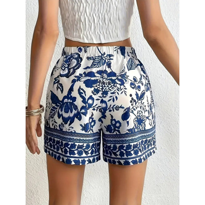 Damern fritidsshorts med blommönster och elastisk midja Mirla-Eva Jonsson