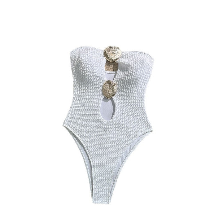 Damern helkropp baddräkt med elegant vikdetalj och trendiga cut-outs Mirla-Eva Jonsson